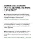 HESI PHARMACOLOGY V1 REVISION&NewLine;HANDBOOK 2026 ADVERSE DRUG EFFECTS&NewLine;AND PATIENT SAFETY