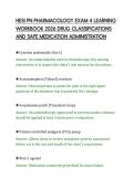 HESI PN PHARMACOLOGY EXAM 4 LEARNING&NewLine;WORKBOOK 2026 DRUG CLASSIFICATIONS&NewLine;AND SAFE MEDICATION ADMINISTRATION