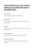 HESI PN PHARMACOLOGY EXAM 4 REVISION&NewLine;HANDBOOK 2026 ADVERSE DRUG EFFECTS&NewLine;AND PATIENT SAFETY