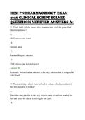 HESI PN PHARMACOLOGY EXAM&NewLine;2026 CLINICAL SCRIPT SOLVED&NewLine;QUESTIONS VERIFIED ANSWERS A&plus;