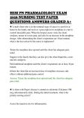 HESI PN PHARMACOLOGY EXAM&NewLine;2026 NURSING TEST PAPER&NewLine;QUESTIONS ANSWERS GRADED A&plus;&NewLine;