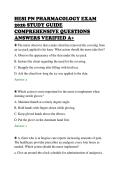 HESI PN PHARMACOLOGY EXAM&NewLine;2026 STUDY GUIDE&NewLine;COMPREHENSIVE QUESTIONS&NewLine;ANSWERS VERIFIED A&plus;