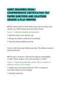 HURST READINESS EXAM 1&NewLine;COMPREHENSIVE CERTIFICATION TEST&NewLine;PAPER QUESTIONS AND SOLUTIONS&NewLine;GRADED A PLUS VERIFIED