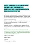 HURST READINESS EXAM 2 ASSESSMENT&NewLine;REVIEW SHEET CERTIFICATION&NewLine;QUESTIONS AND SOLUTIONS COMPLETE&NewLine;PREPARATION VERIFIED