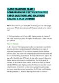 HURST READINESS EXAM 2&NewLine;COMPREHENSIVE CERTIFICATION TEST&NewLine;PAPER QUESTIONS AND SOLUTIONS&NewLine;GRADED A PLUS VERIFIED