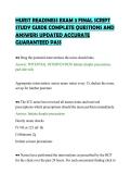 HURST READINESS EXAM 3 FINAL SCRIPT&NewLine;STUDY GUIDE COMPLETE QUESTIONS AND&NewLine;ANSWERS UPDATED ACCURATE&NewLine;GUARANTEED PASS