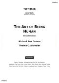 Test Bank with Verified Answers &ndash; The Art of Being Human &lpar;11th Edition&rpar;&NewLine;Janaro &bull; Altshuler &vert; All Chapters Covered &vert; Rated A&plus; &vert; Newest Edition