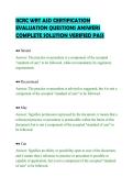 IICRC WRT ASD CERTIFICATION&NewLine;EVALUATION QUESTIONS ANSWERS&NewLine;COMPLETE SOLUTION VERIFIED PASS