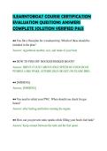ILEARNTOBOAT COURSE CERTIFICATION&NewLine;EVALUATION QUESTIONS ANSWERS&NewLine;COMPLETE SOLUTION VERIFIED PASS