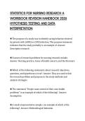 STATISTICS FOR NURSING RESEARCH A&NewLine;WORKBOOK REVISION HANDBOOK 2026&NewLine;HYPOTHESIS TESTING AND DATA&NewLine;INTERPRETATION