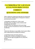 CA CHIROPRACTIC LAW EXAM &NewLine;&lpar;CCLE&rpar; WITH OBJECTIVELY &NewLine;CORRECT &NewLine;QUESTIONS AND ANSWERS
