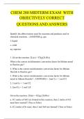 CHEM 280 MIDTERM EXAM  WITH &NewLine;OBJECTIVELY CORRECT &NewLine;QUESTIONS AND ANSWERS