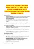 ATI MED SURG CMS PROCTORED EXAM BUNDLE VERSIONS A B C ADULT HEALTH NURSING PHARMACOLOGY SAFETY QUESTIONS AND ANSWERS COMPLETE EXAM MATERIAL A&plus; VERIFIED