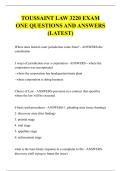 TOUSSAINT LAW 3220 EXAM &NewLine;ONE QUESTIONS AND ANSWERS &NewLine;&lpar;LATEST&rpar; 