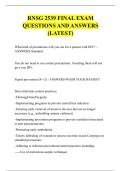 RNSG 2539 FINAL EXAM &NewLine;QUESTIONS AND ANSWERS &NewLine;&lpar;LATEST&rpar;