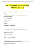 LAT FINAL EXAM QUESTIONS AND &NewLine;ANSWERS &lpar;LATEST&rpar;