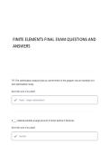 FINITE ELEMENTS FINAL EXAM QUESTIONS AND ANSWERS