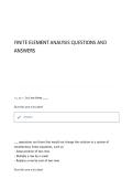 FINITE ELEMENT ANALYSIS QUIZ 1 QUESTIONS AND ANSWERS