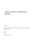 ANSYS FEA STUDY SET QUESTIONS AND ANSWERS