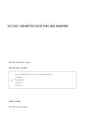AS LEVEL CHEMISTRY QUESTIONS AND ANSWERS