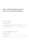 MBA 702 - Financial Management Test 3 Study Guide