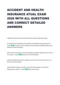 ACCIDENT AND HEALTH &NewLine;INSURANCE ATUAL EXAM &NewLine;2026 WITH ALL QUESTIONS &NewLine;AND CORRECT DETAILED &NewLine;ANSWERS 