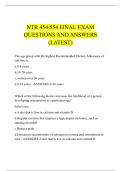 NTR 454&sol;554 FINAL EXAM &NewLine;QUESTIONS AND ANSWERS &NewLine;&lpar;LATEST&rpar;