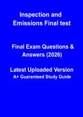 Vehicle Inspection and Emissions Final Test Questions and Answers PDF