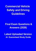 Commercial Vehicle Safety and Driving Guidelines Study Guide PDF