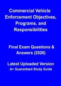 Commercial Vehicle Enforcement Objectives and Programs Study Guide PDF