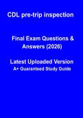 CDL Pre-Trip Inspection 2026 Study Guide and Checklist PDF