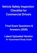 Vehicle Safety Inspection Checklist for Commercial Drivers PDF