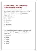 CM 2113 Test 1 & 2- Chao Wang questions with answers