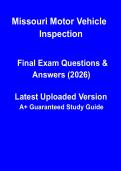 Missouri Motor Vehicle Inspection Study Guide & DMV Requirements Overview