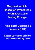 Maryland Vehicle Inspection Procedures&comma; Regulations & Testing Changes Study Guide
