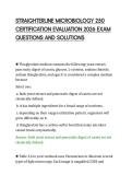 STRAIGHTERLINE MICROBIOLOGY 250&NewLine;CERTIFICATION EVALUATION 2026 EXAM&NewLine;QUESTIONS AND SOLUTIONS