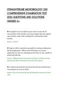 STRAIGHTERLINE MICROBIOLOGY 250&NewLine;COMPREHENSIVE EXAMINATION TEST&NewLine;2026 QUESTIONS AND SOLUTIONS&NewLine;GRADED A&plus;