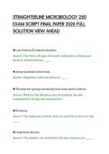 STRAIGHTERLINE MICROBIOLOGY 250&NewLine;EXAM SCRIPT FINAL PAPER 2026 FULL&NewLine;SOLUTION VIEW AHEAD