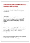 Radiologic Technologist Hesi Practice questions with answers