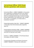 Correctional Officer SOCE Exam Review questions with answers