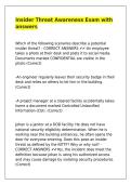 Insider Threat Awareness Exam with answers