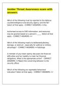Insider Threat Awareness exam with answers