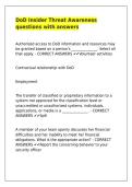 DoD Insider Threat Awareness questions with answers