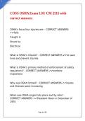 COSS OSHA Exam LSU CM 2215 with correct answers