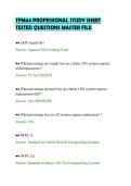 TFM04 PROFESSIONAL STUDY SHEET&NewLine;TESTED QUESTIONS MASTER FILE