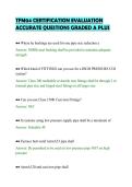 TFM04 CERTIFICATION EVALUATION&NewLine;ACCURATE QUESTIONS GRADED A PLUS