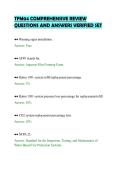 TFM04 COMPREHENSIVE REVIEW&NewLine;QUESTIONS AND ANSWERS VERIFIED SET
