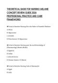 THEORETICAL BASIS FOR NURSING MELANIE&NewLine;CONCEPT REVIEW GUIDE 2026&NewLine;PROFESSIONAL PRACTICE AND CARE&NewLine;FRAMEWORKS