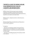 THEORETICAL BASIS FOR NURSING MELANIE&NewLine;EXAM PREPARATION PACK 2026 KEY&NewLine;CONCEPTS AND REVISION NOTES