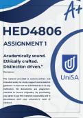 HED4806 ASSIGNMENT 1 2026 &ast;COMPLETE ANSWERS&ast; DUE DATE MAY 2026 &lpar;BEST ANSWERS FOR THIS ASSIGNMENT&rpar;